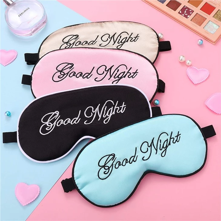 Wholesale Travel Silk Embroidery Eye Mask